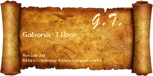 Gabona Tibor névjegykártya